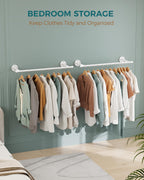 33" Industrial Pipe Clothing Rack, Wall Mounted Clothes Rack 2 Pack