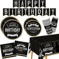 Birthday Party Supplies Disposable Paper Plates Napkins Cups Tablecloth and Banner for Happy Birthday Party