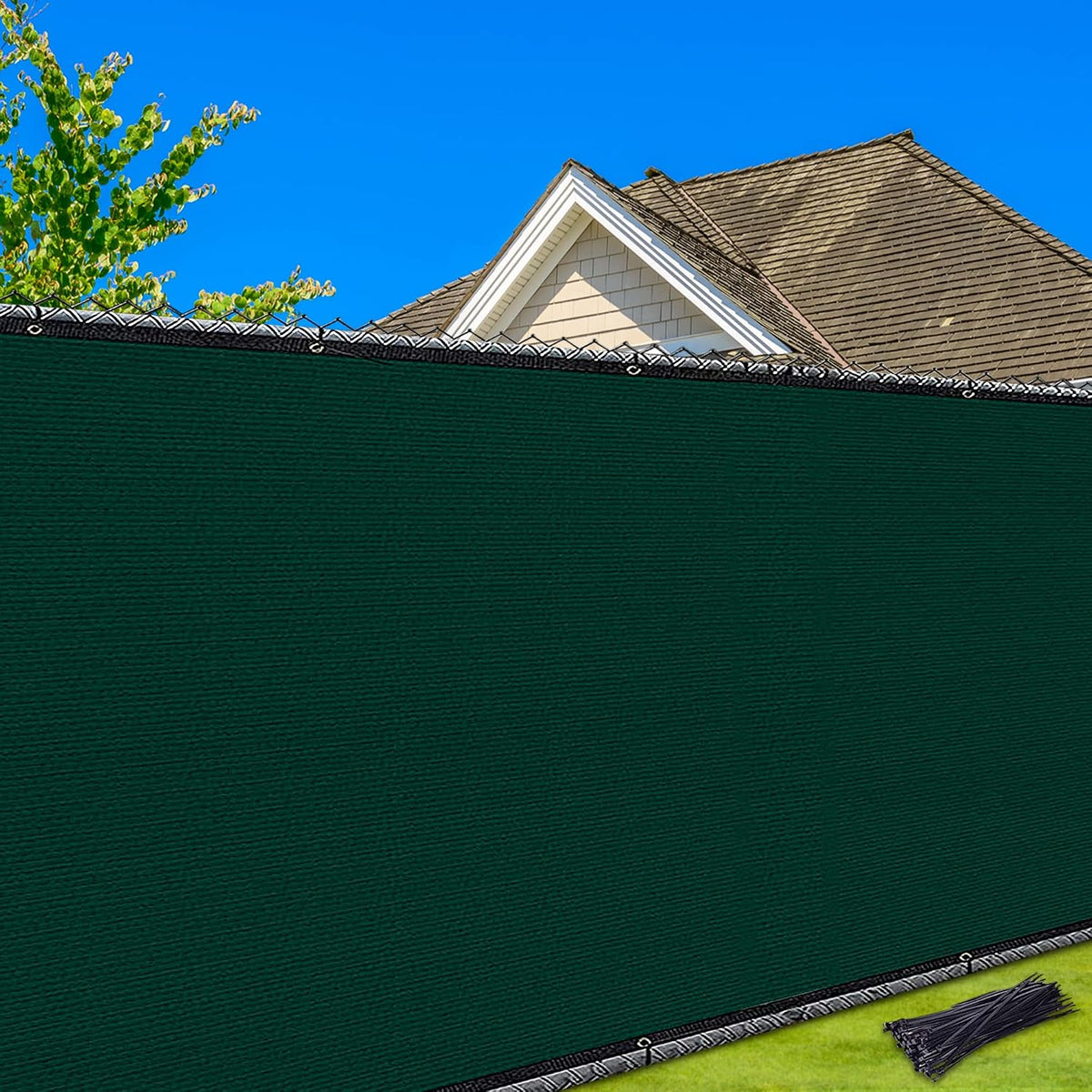 Privacy Fence – 6' x 50' Heavy Duty Privacy Screen with Bindings & Brass Grommets, Commercial & Residential Fence