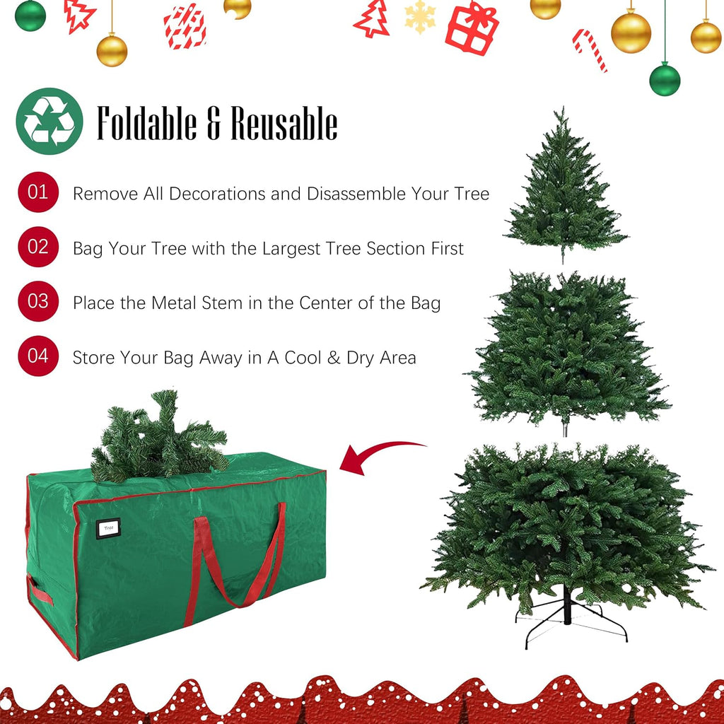 7.5 ft Christmas Tree Storage Bag - Durable Heavy Duty Extra Large Artificial Xmas Holiday Tree Bag with Reinforced