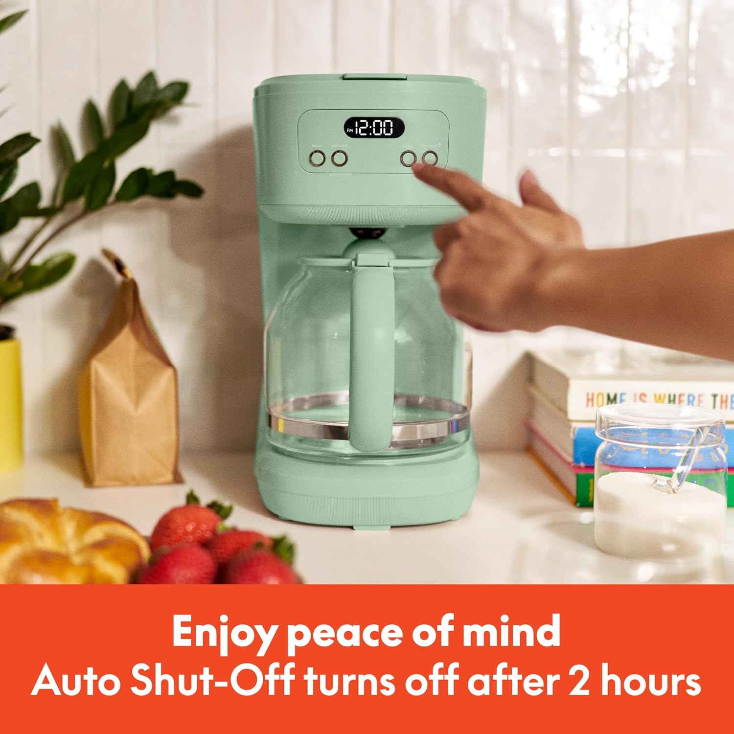 12 Cup Programmable Coffee Marker, Reusable Dishwasher Safe Accessories, Easy LCD diaply, Auto Shutoff, 900 watt