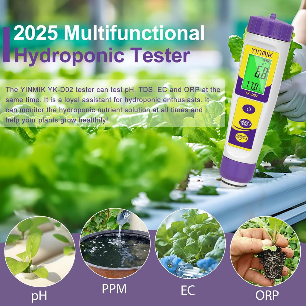 Hydrogen Water Tester, 6 in 1 pH TDS H2 EC ORP Temp Meter for Water