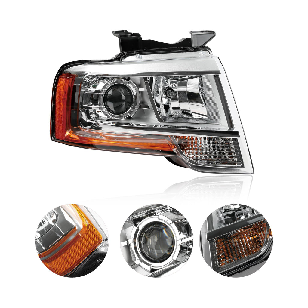 Projector Headlights RH Compatible with 2015-2017 Ford Expedition