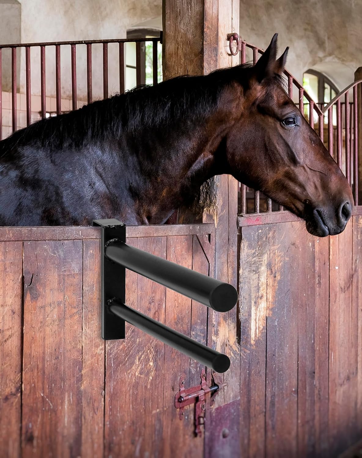 Removable Double Saddle Rack,Black - PVC Coated - One Size