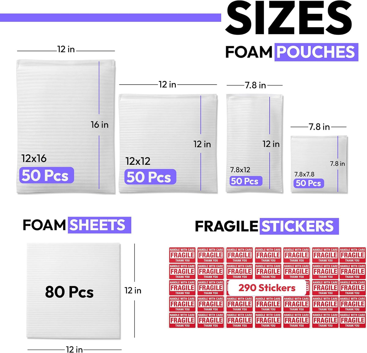 Pack of 570 Pcs Dish Packing Supplies for Moving, Moving Foam Sheets for Packing Dishes for Plates and Fragile