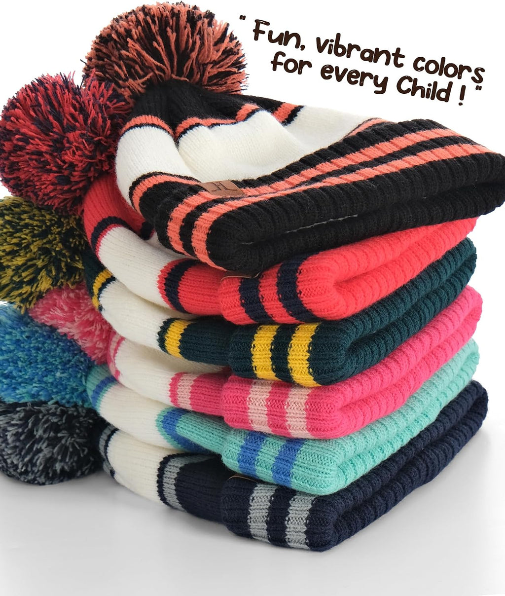 Kids Hat And Gloves Set, Toddler Winter Hat Beanie Scarf Neck Warmer Gaiter Gloves Mittens For Boys Girls Ages 6-8 5t