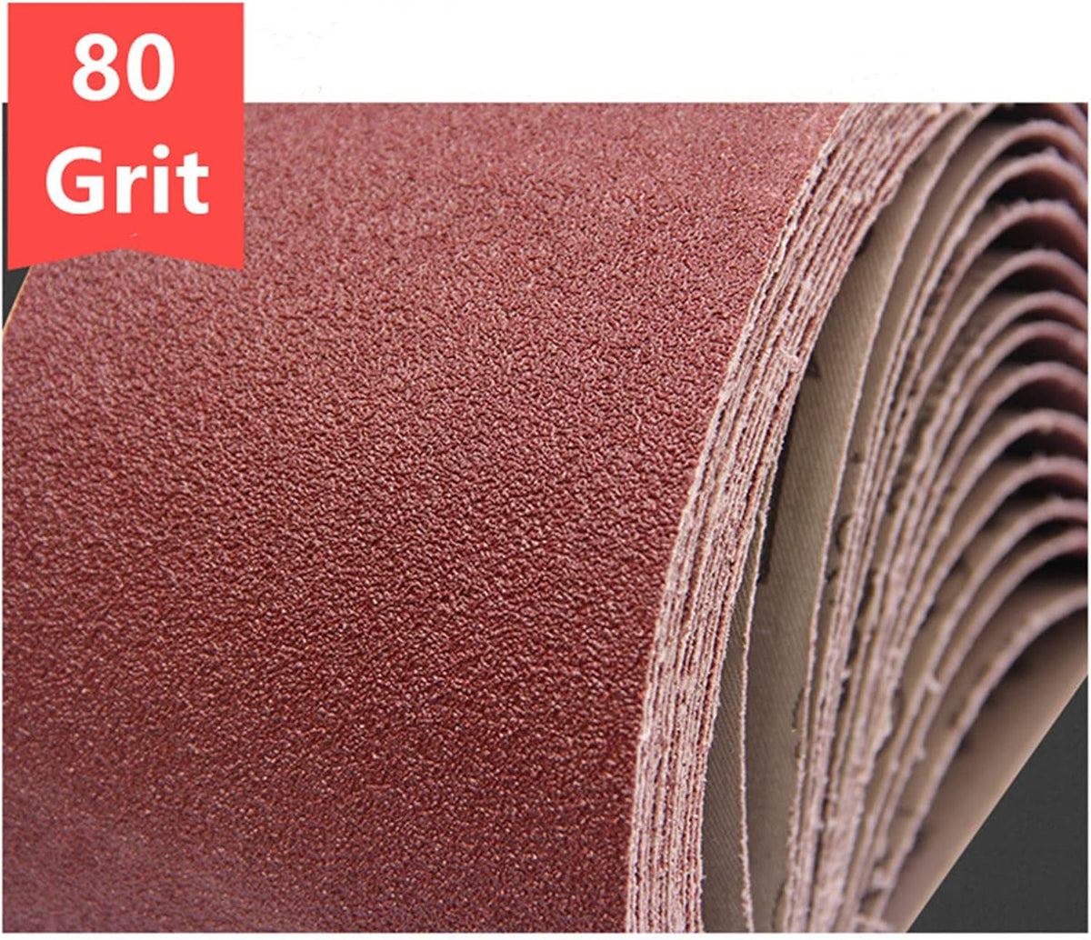 3x21 Inch Sanding Belts 80 Grit 10 Pack for Belt Sander