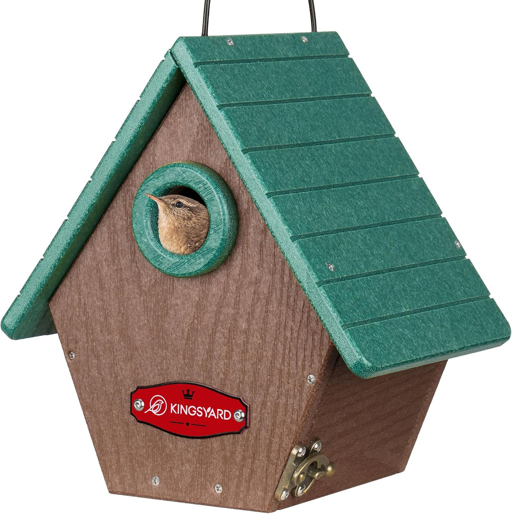 Recycled Poly Lumber Bird House with Predator Guard for Wrens