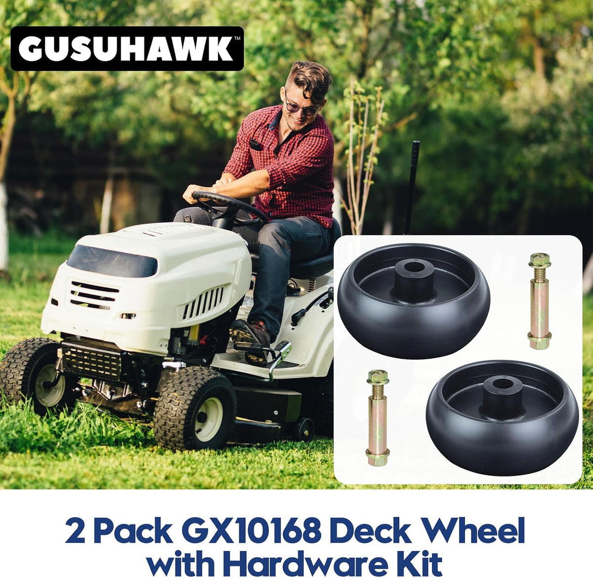 2 Pack GX10168 Deck Wheels Replace John Deere GX10168 Gauge Wheels