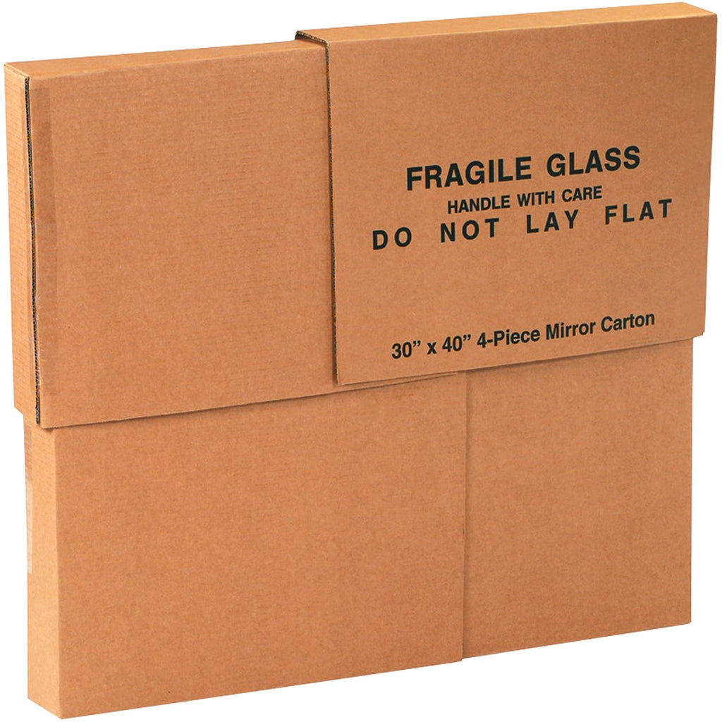 P30404PCMCMS Mirror Moving Boxes, 4-Piece Box, 30" x 40" x 3 1/2" 1 Piece of 30" x 40", Kraft (1 Set of 4 Pieces)