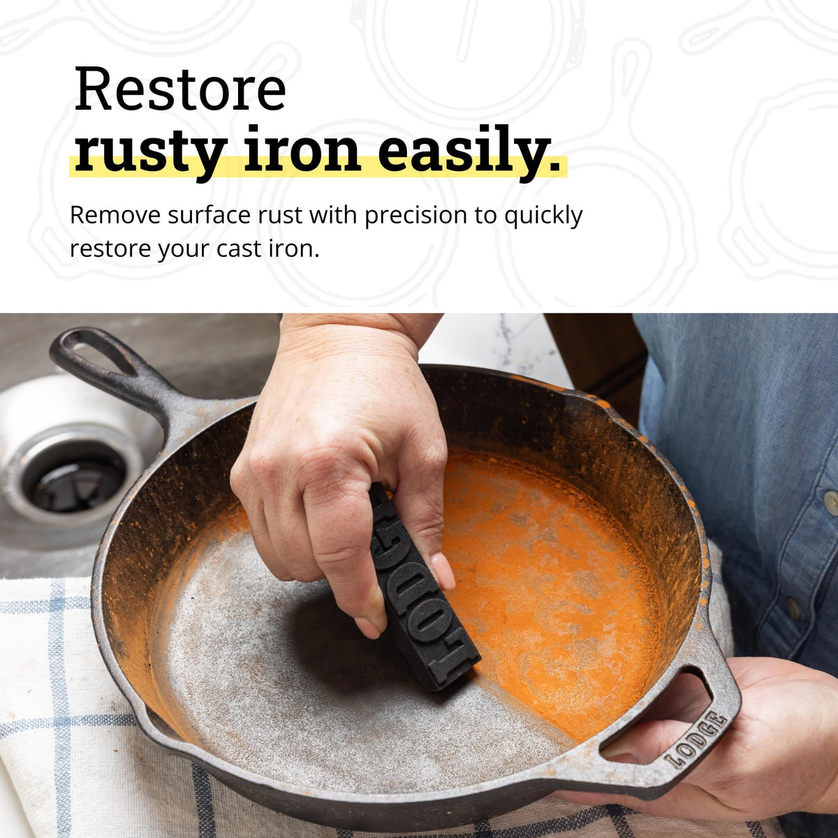 Rust Eraser Cast Iron Restoration Cleaning Block for Cookware