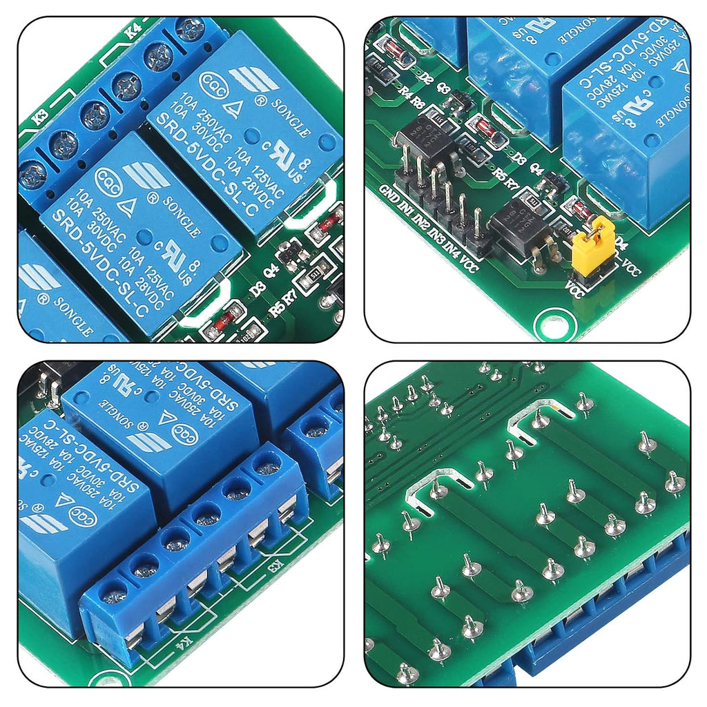 4pcs 4 Channel 5V Relay Module with Optocoupler for R3 MEGA 2560 1280 DSP ARM PIC AVR STM32 for Raspberry Pi