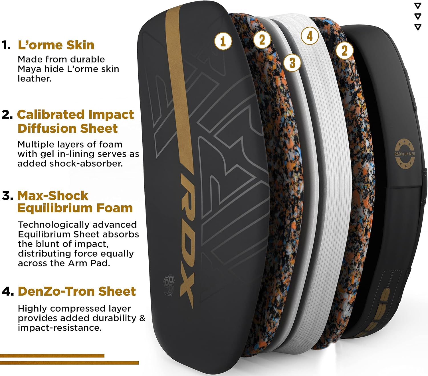 Thai Pads Curved Kickboxing Muay Thai with Solid Handle Grip, Maya Hide Leather KARA Strike Shield for Knees Elbows