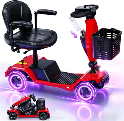 4-Wheel Foldable Mobility Scooter for Adults & Seniors,300W Motor