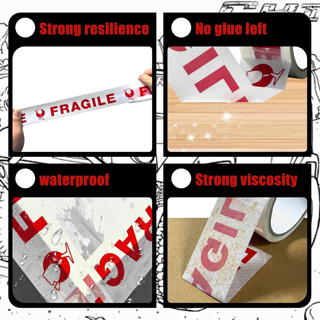 72 Rolls Fragile Tape Handle with Care Packing Printing 2 Inch x 330 Feet (110 Yards) Care Shipping Packing Tape