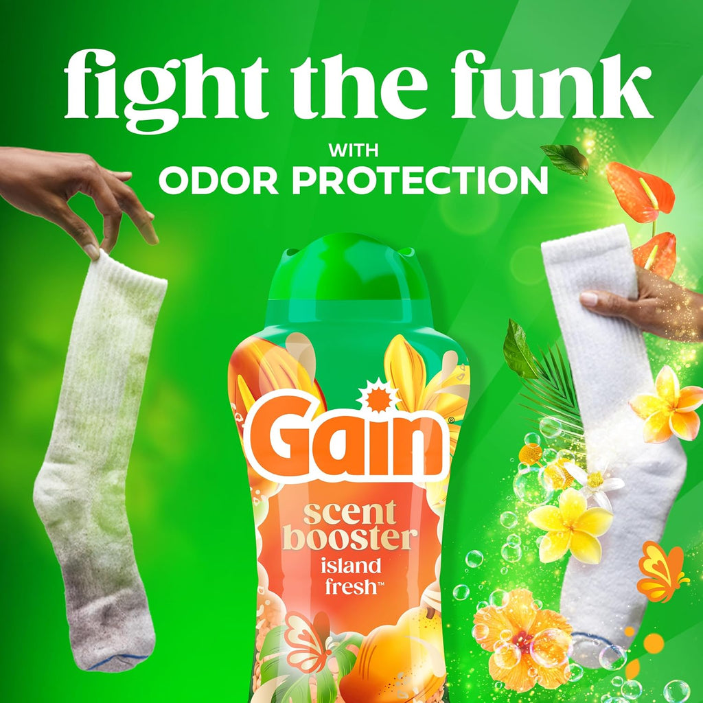 In-Wash Laundry Scent Booster Beads Long-Lasting Fresh Scent Beads All Day Freshness and Odor Protection, Island