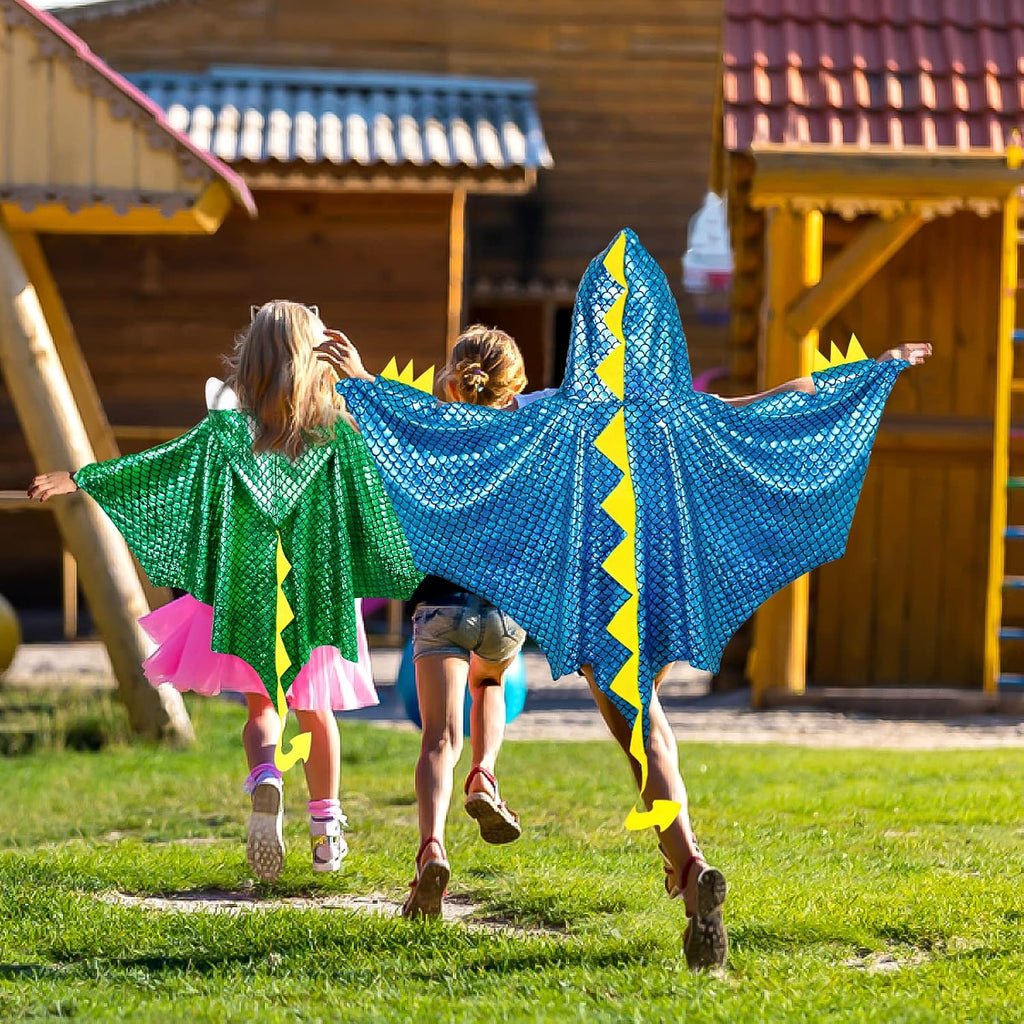 Dragon Wings Costume for Kids, Hooded Dragon Cape Mask Gloves | Toddler Boys Dress-Up Dinosaur Toys for Pretend Play