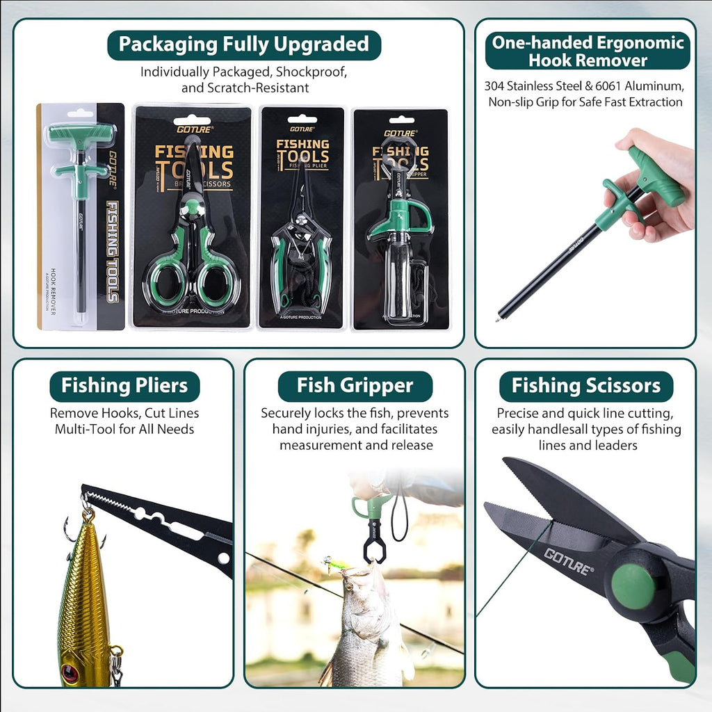 Fishing Kits for Adult,Fishing Pole and Reel Combo, OpenSide Fishing Sling Tackle Storage Bag with 3 Tackle