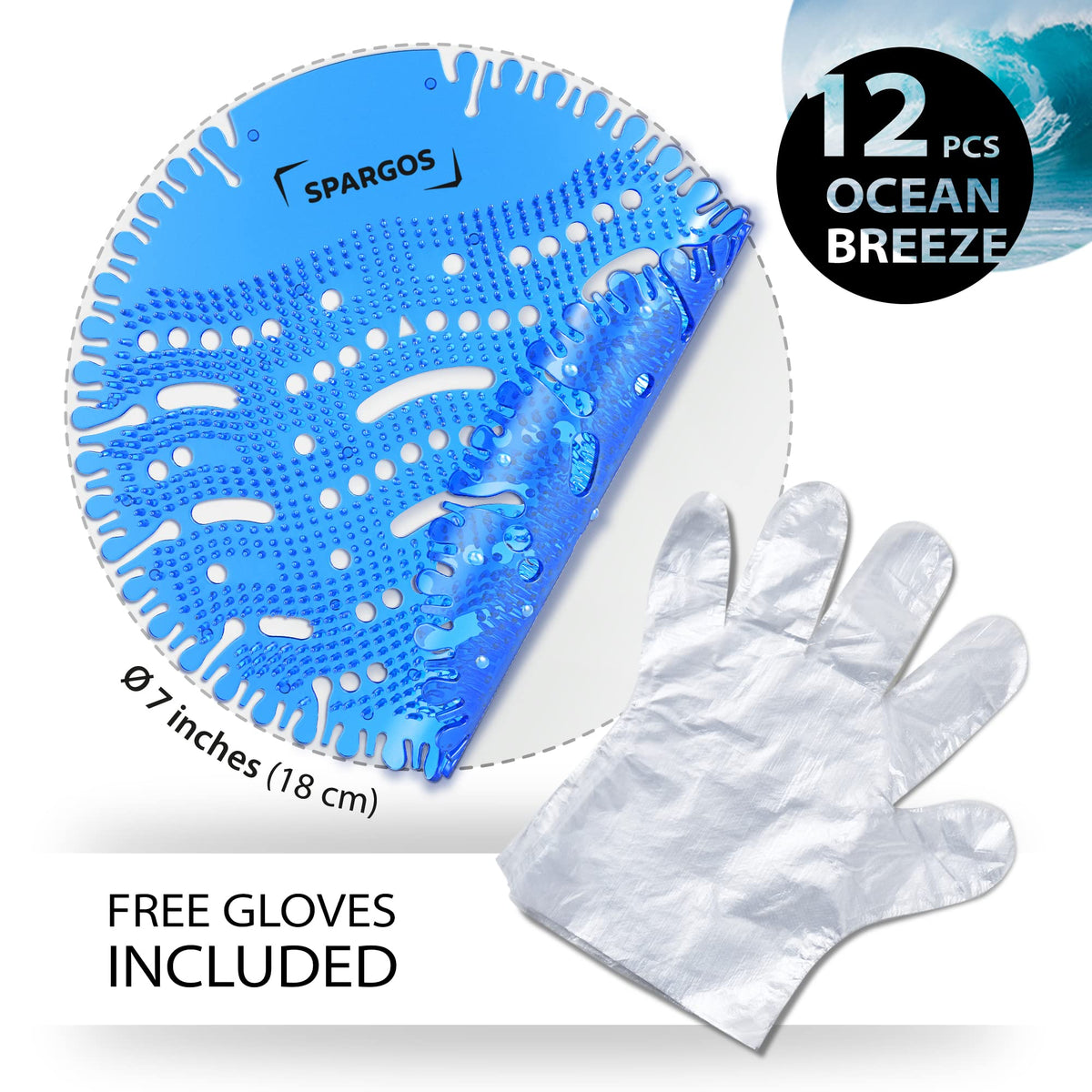 Urinal Screen Deodorizer, 12 Pack Ocean Breeze Cakes