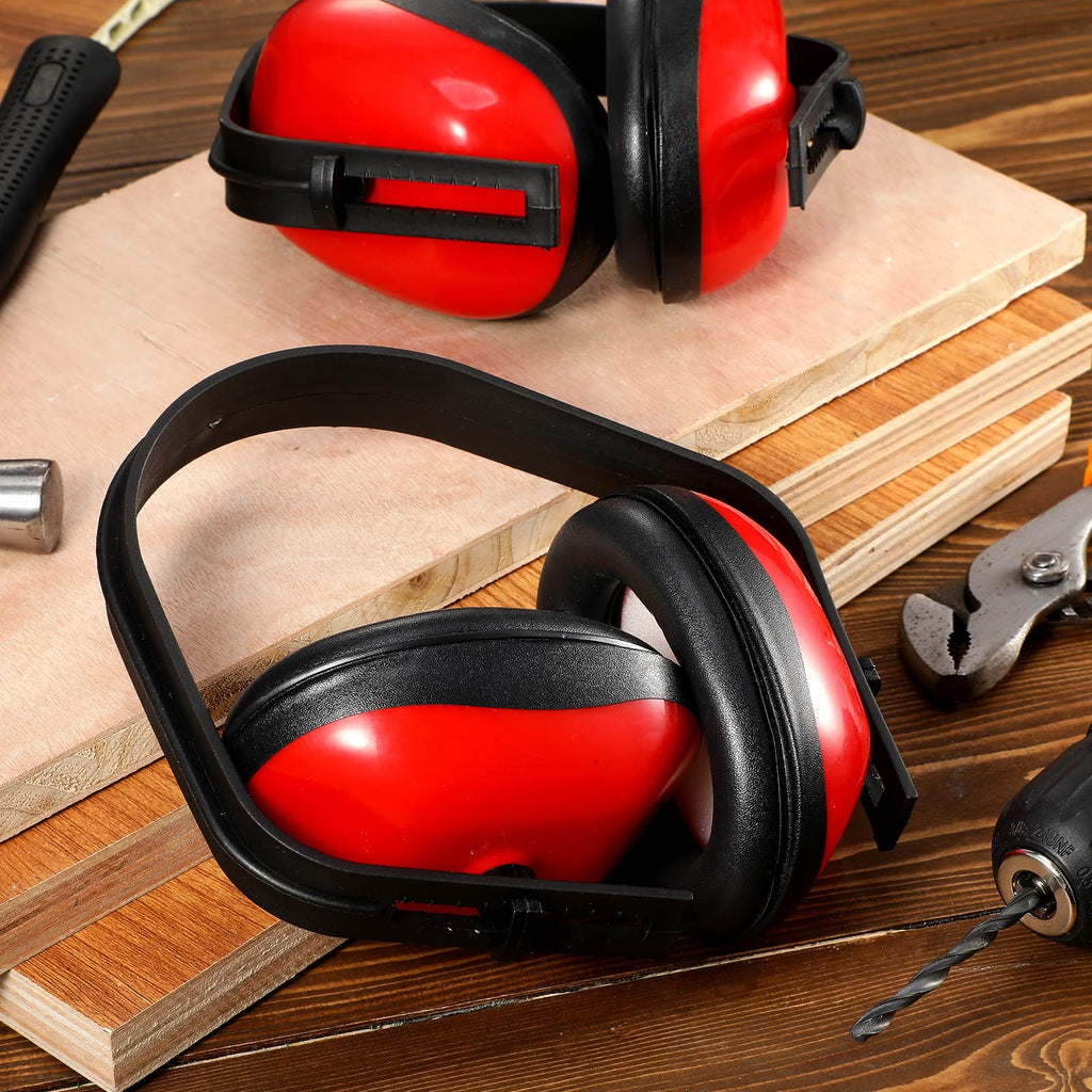 6 Pcs Soundproof Earmuffs Hearing Protection, Red