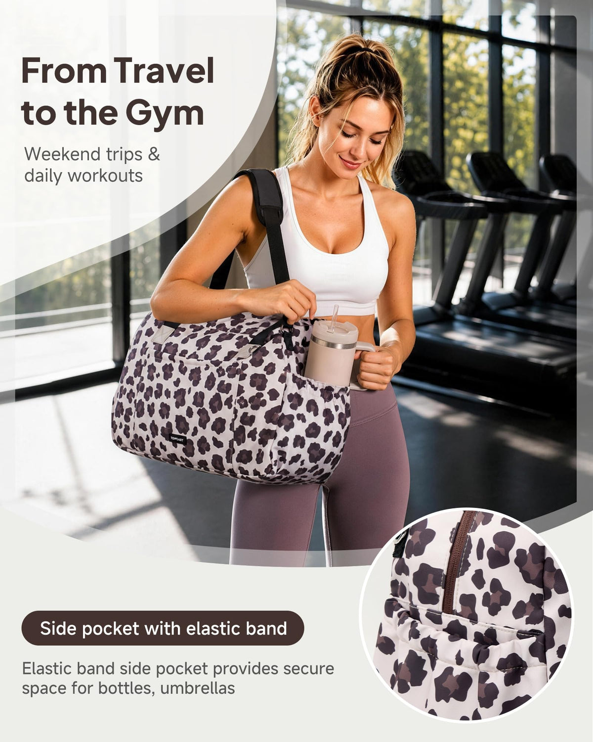 3Pcs Weekender Bags For Women, Carry On Bag, Overnight Bag