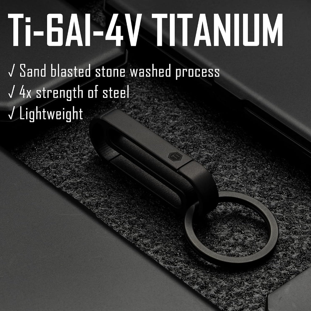 Titanium Key Holder Belt Clip, Double Side Carabiner Keychain For Men