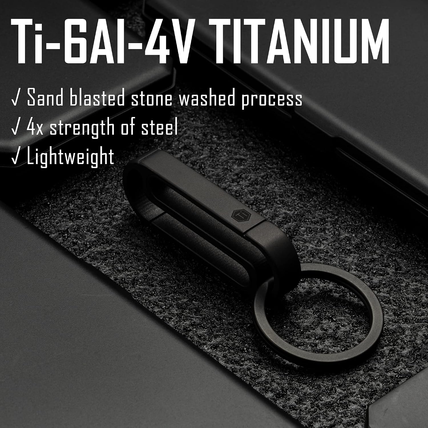 Titanium Key Holder Belt Clip, Double Side Carabiner Keychain For Men