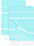 Pack of 2 Turkish Beach Towel, 40 by 72 Inches, Oversized 100% Cotton, Sand Free Lightweight Absorbent Quick-Dry