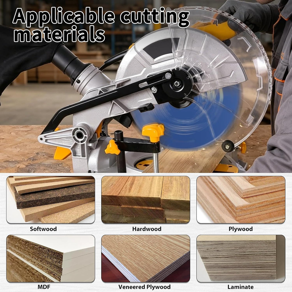 10 Inch 60T ATB Circular Saw Blade for Wood Cutting | ATB for fine finish cutting. Cuts plywood, MDF, laminate