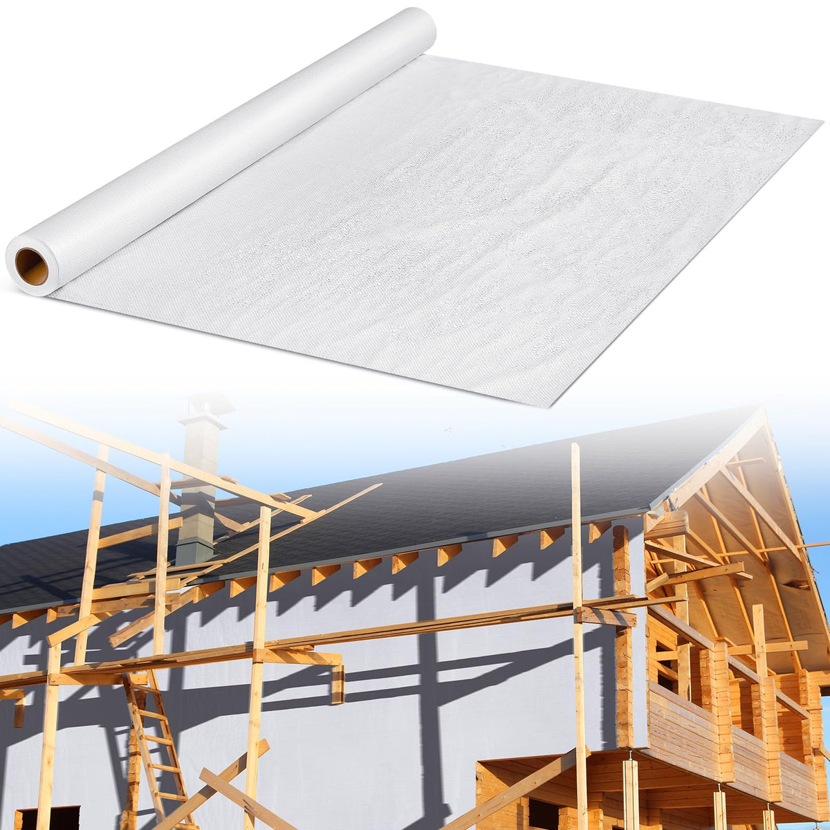 5 x 120 ft House Wrap, White