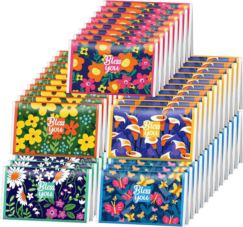 60 Pack Wildflower Bless You Travel Pocket Tissues Bulk