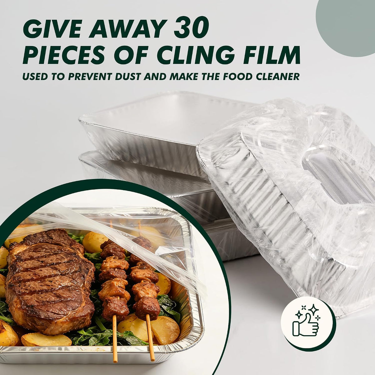 9x13 Aluminum Foil Pans 30 Pack, Disposable Baking Pan for Roasting