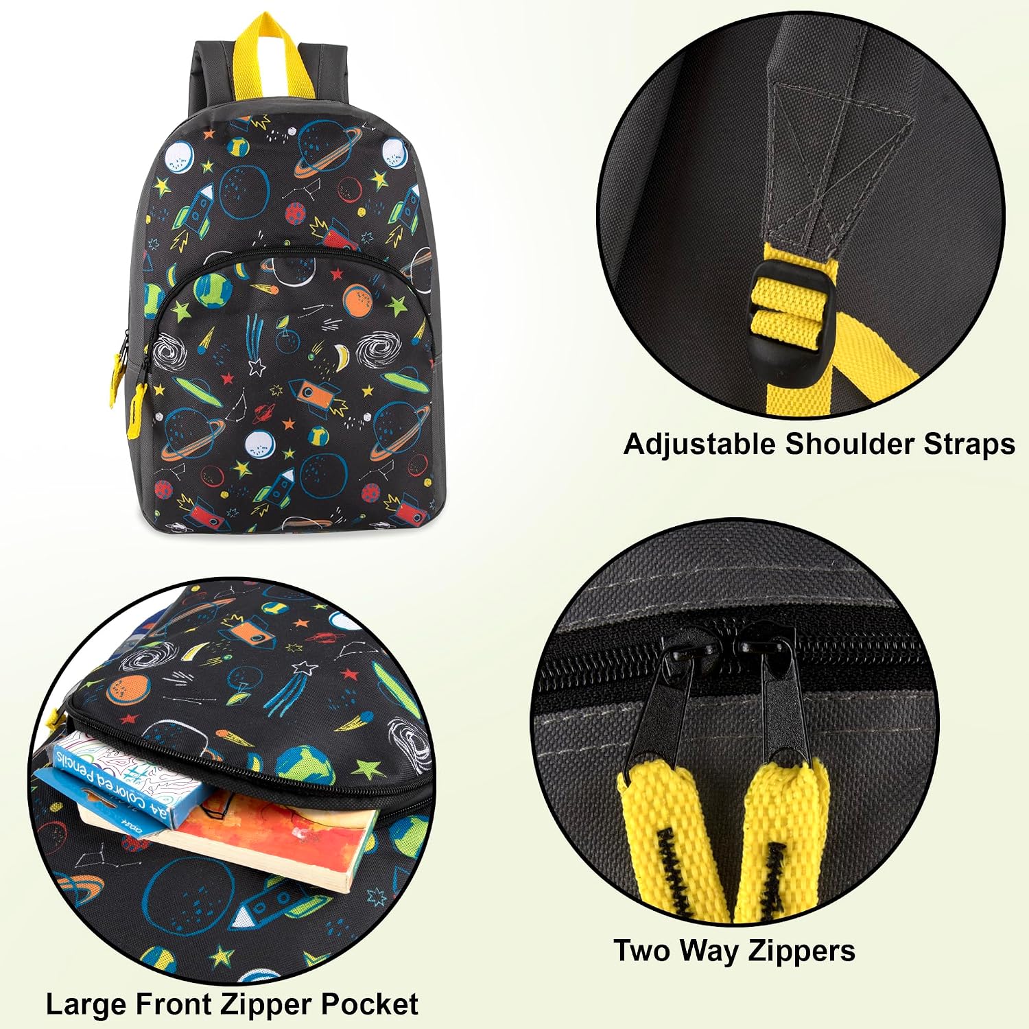 15 Inch Kids Backpacks for Boys & Girls | Preschool, Kindergarten, Elementary School Backpacks with Adjustable