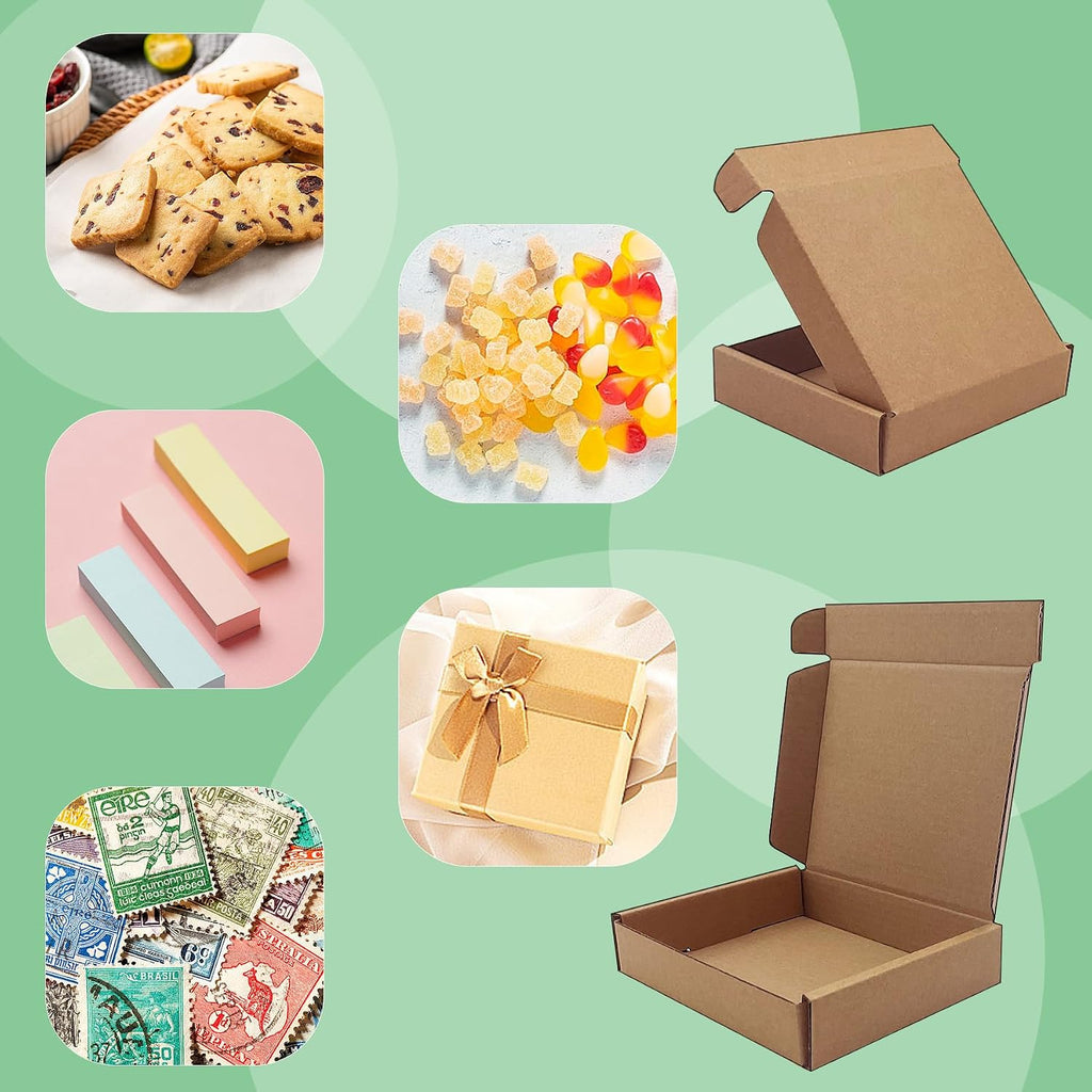 5x4x1 inch Small Shipping Boxes 50 Pack, Brown Corrugated Cardboard Mailers