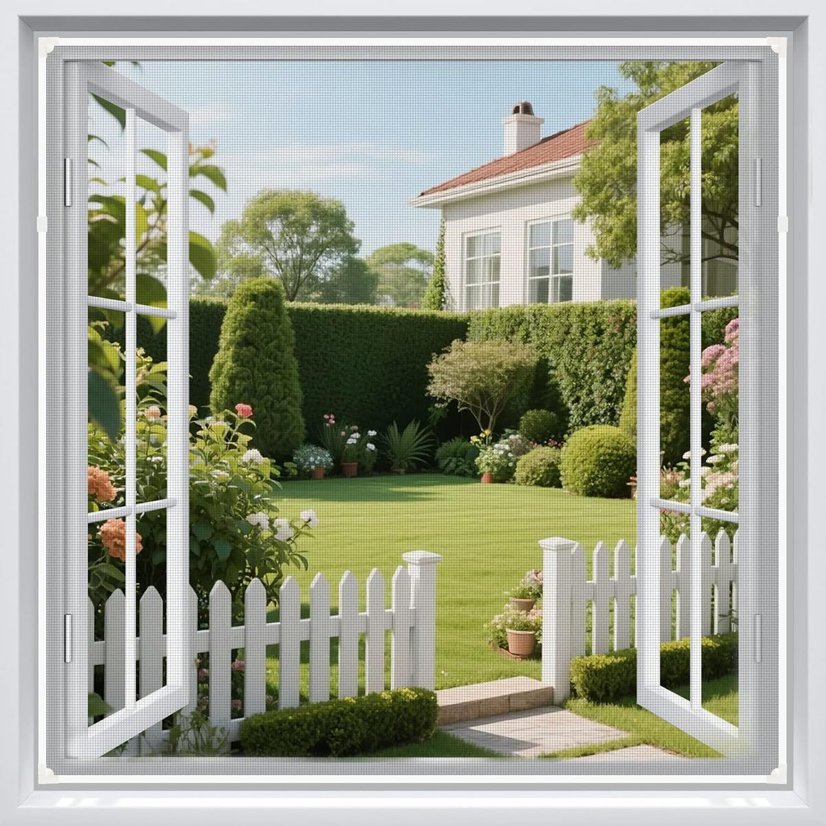 Adjustable Magnetic Seamless Fiberglass Window Screen Replacement Kit - Ventilation and Vents Window Screen Repair