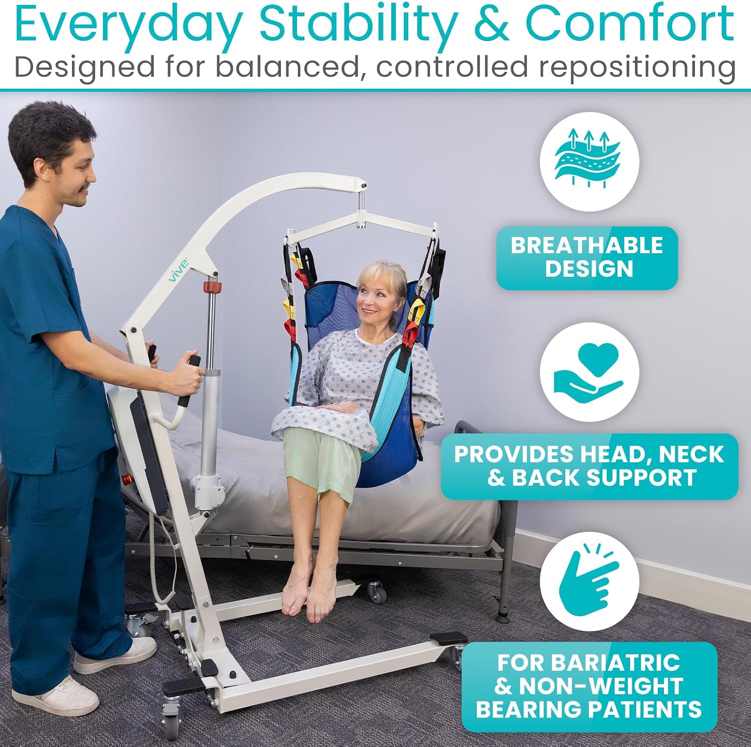 Patient Lift Sling - Mesh Transfer Sling for Showering & Home Use