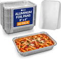 Aluminum Foil Pans with Lids 8x6 (60 Pack) Meal Prep Food Containers