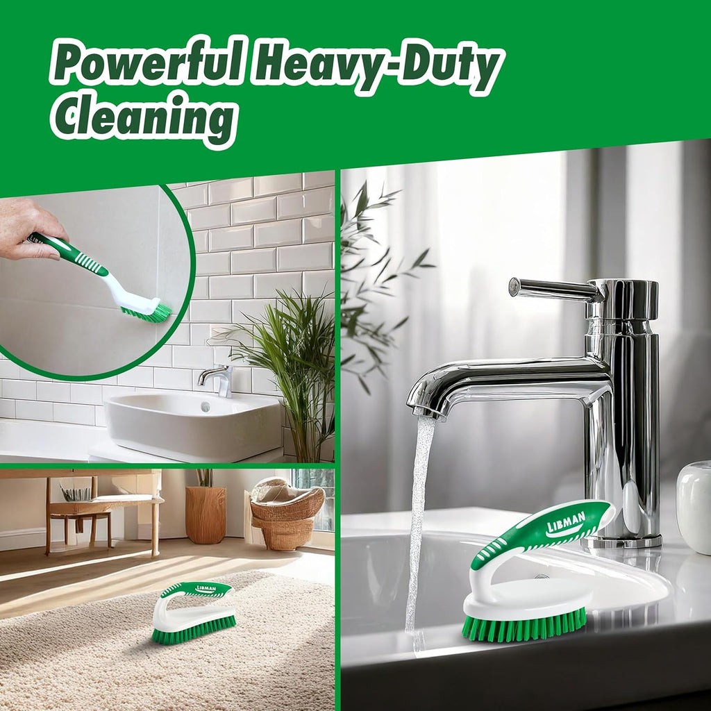 Libman Scrub Brush Kit | Cleaning Brush | Tile & Grout Brush | Small Scrub Brush | Power Scrub Brush | Carpet Brush |