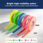 Spike Tape - 1/2 Inch x 20 Yards Neon Gaffer Tape, 5 Bright Colors, Highly Visible, Strong Adhesive, Residue-Free