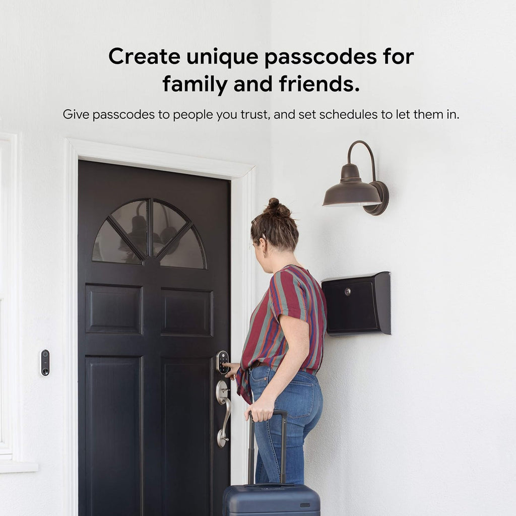 Nest x Yale Lock - Tamper-Proof Smart Lock for Keyless Entry - Keypad Deadbolt Lock for Front Door - Satin Nickel