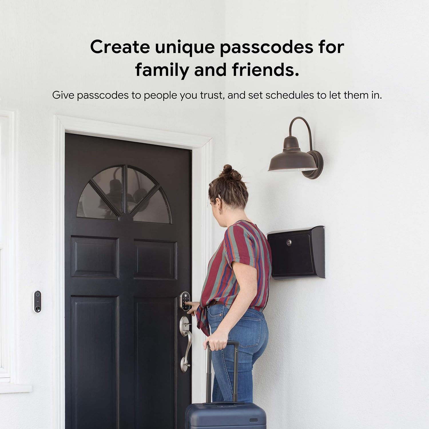 Nest x Yale Lock - Tamper-Proof Smart Lock for Keyless Entry - Keypad Deadbolt Lock for Front Door - Satin Nickel