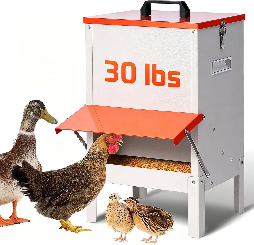 Automatic Chicken Feeder No Waste for Coop, Duck Feeder No Mess