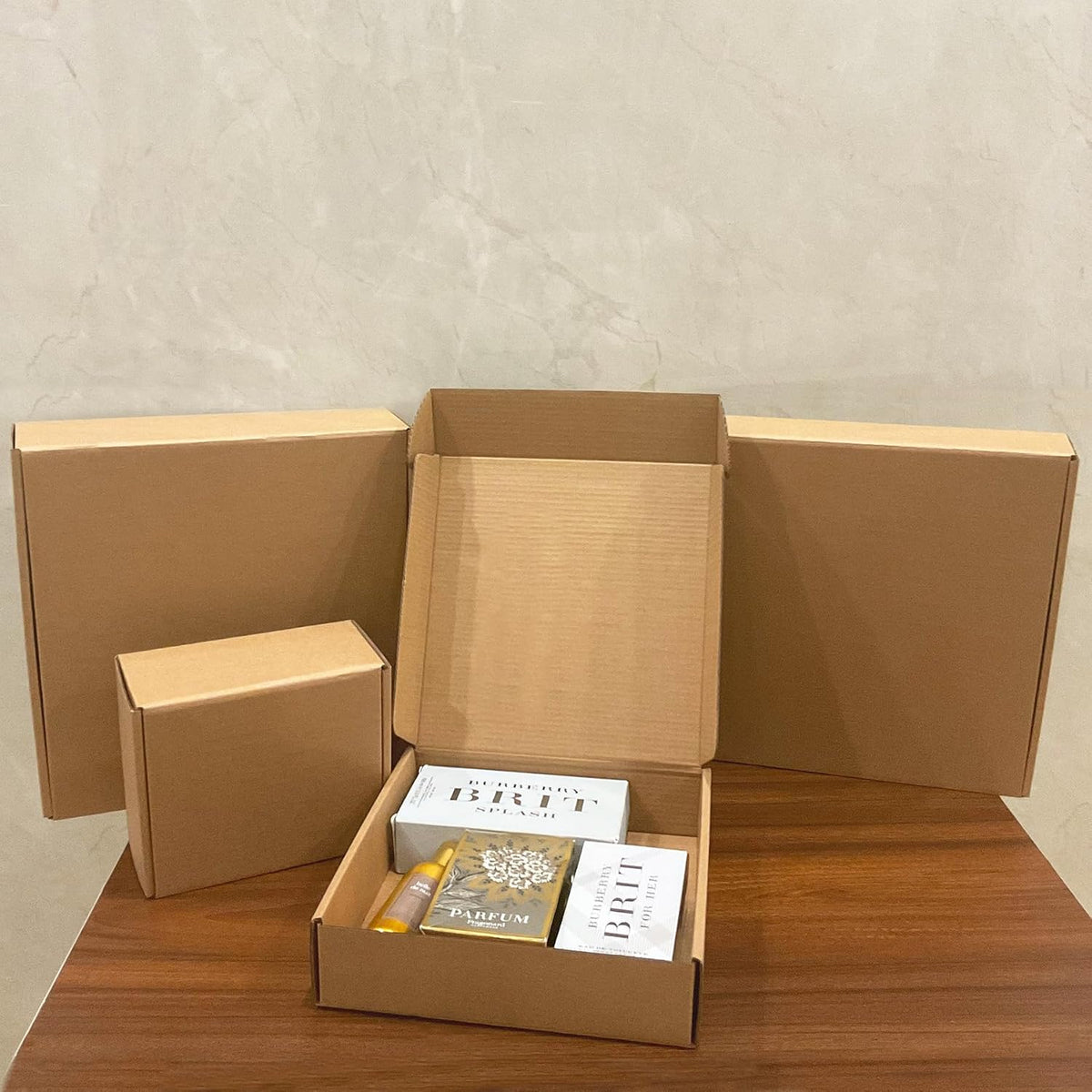 8x8x2 inch Shipping Boxes, Bulk 28 Pack, Brown Corrugated Cardboard Mailers