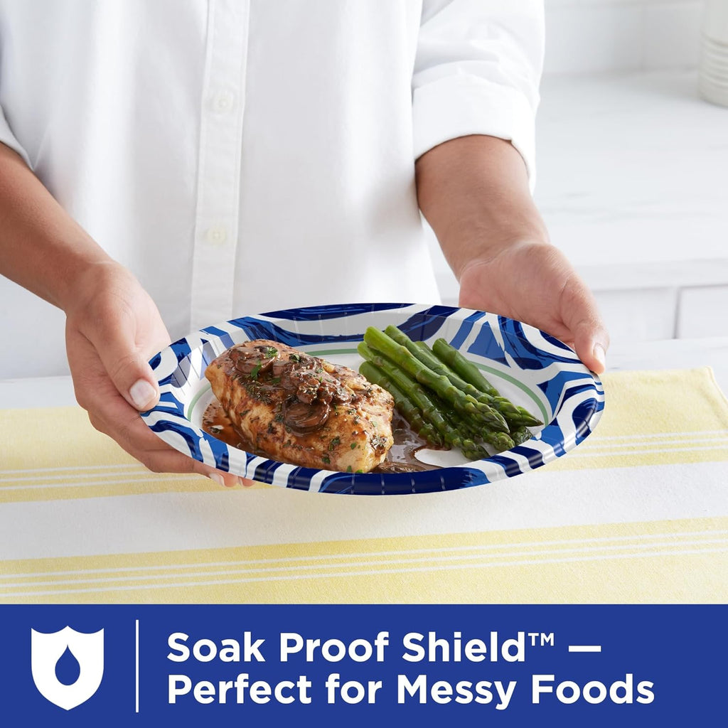 Large Paper Plates 10 Inch, Heavy Duty Disposable Plates, 44 ct