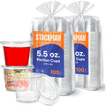 (200 Sets - 5.5 oz.) Plastic Cups, Clear Portion Snack, Yogurt, Parfait Cups, Pudding Cups, Souffle Cups, Dessert
