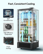 6 Cu.Ft Commercial Refrigerators, Beverage Refrigerator with Lock