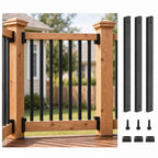 50 Pack 38" Balusters for Deck Railing, Black Rectangular Spindles