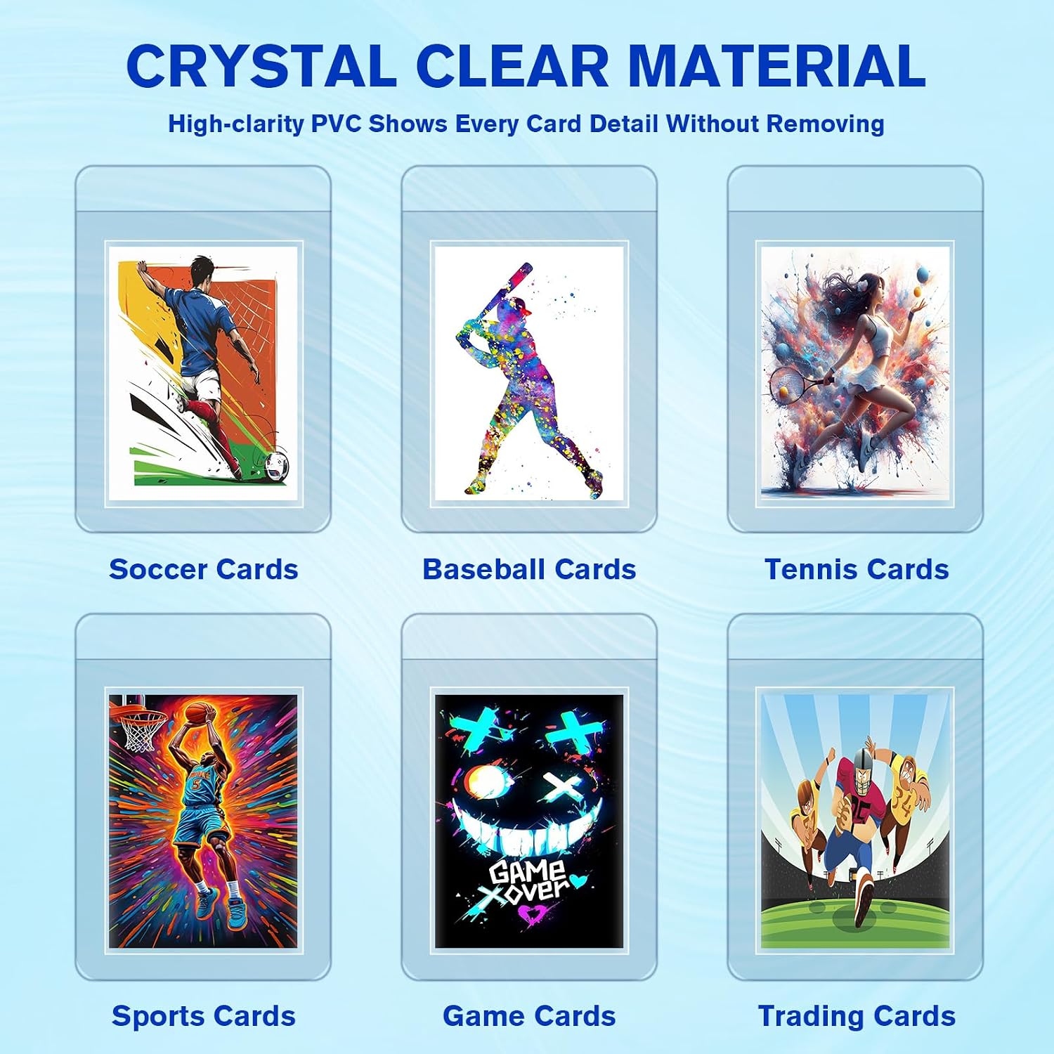 50ct Semi Rigid Card Holders & Sleeves - Trading Card Savers for Grading | Semi rigid Card Holder Protect Sleeves for