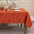 Fall Jacquard Rectangle Tablecloth, 60 x 120 Inch Burnt Orange