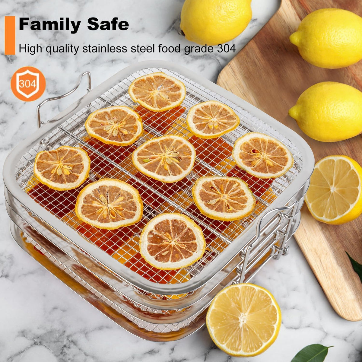 4-Tier Stainless Steel Dehydrator Rack for Instant Vortex Plus 6QT